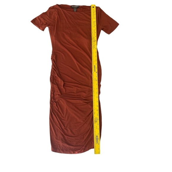 A Pea In The Pod Maternity Burnt Orange Short Sleeve Fall Dress Cinch Side XS - Picture 2 of 6